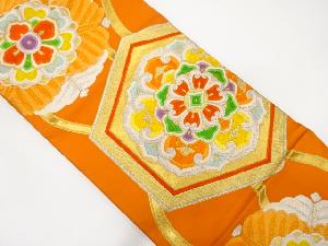 アンティーク　立涌に華文模様織り出し袋帯(着用可)